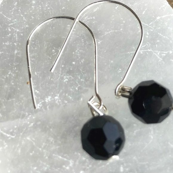 Alquimia Jewelry - Black Onyx drops dangle earrings/manifesting grounding and protection